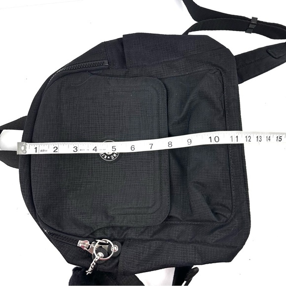 Kipling Backpack Black Nylon Shoulder Book Bag With Monkey Brand New - Picture 10 of 11